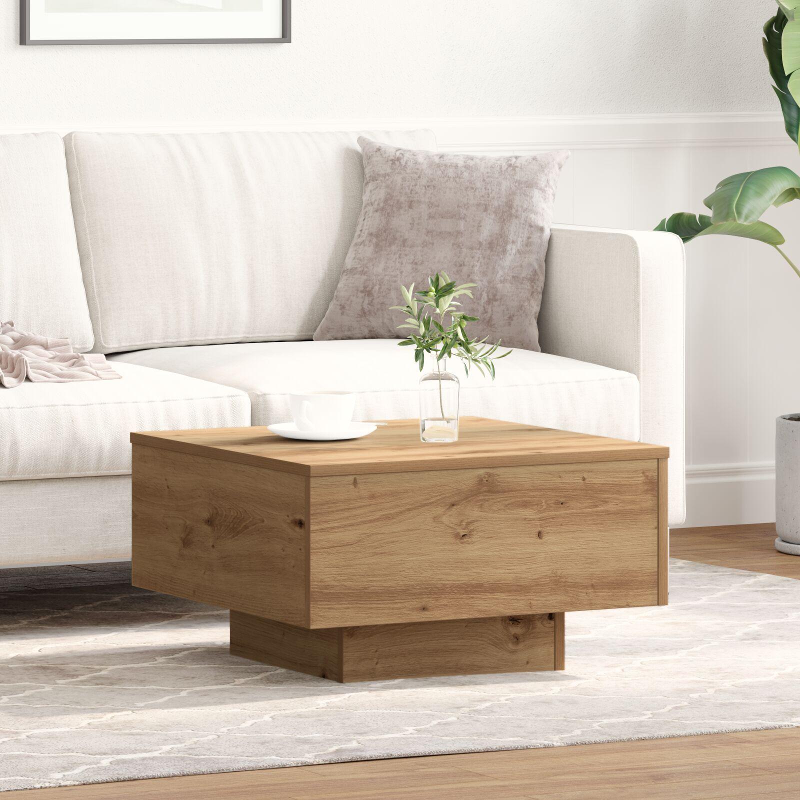 Sofabord artisan eg 55 x 55 x 31 cm Konstrueret træ