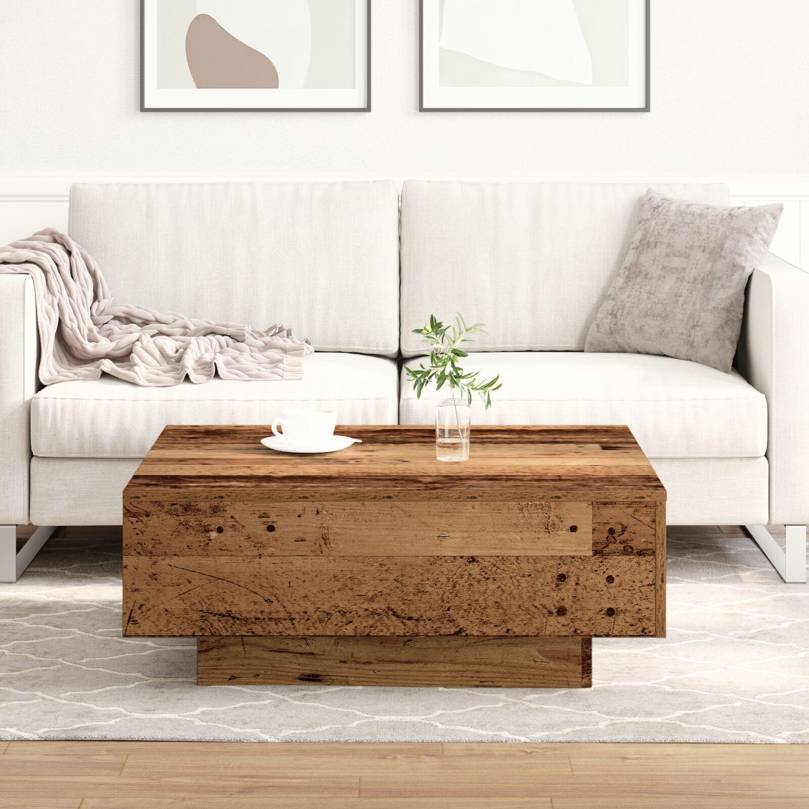 Sofabord Gammelt træ 80 x 80 x 31 cm Konstrueret træ