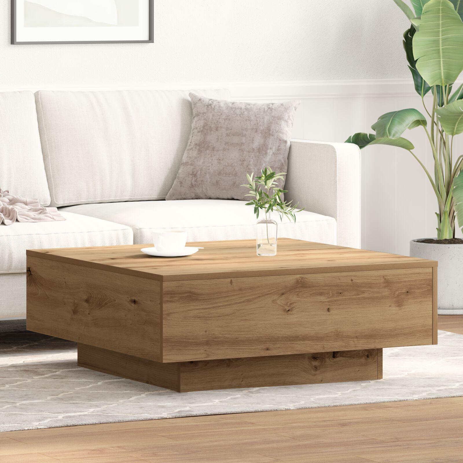 Sofabord Artisan Egetræ 80x80x31 cm Ingeniørt Træ