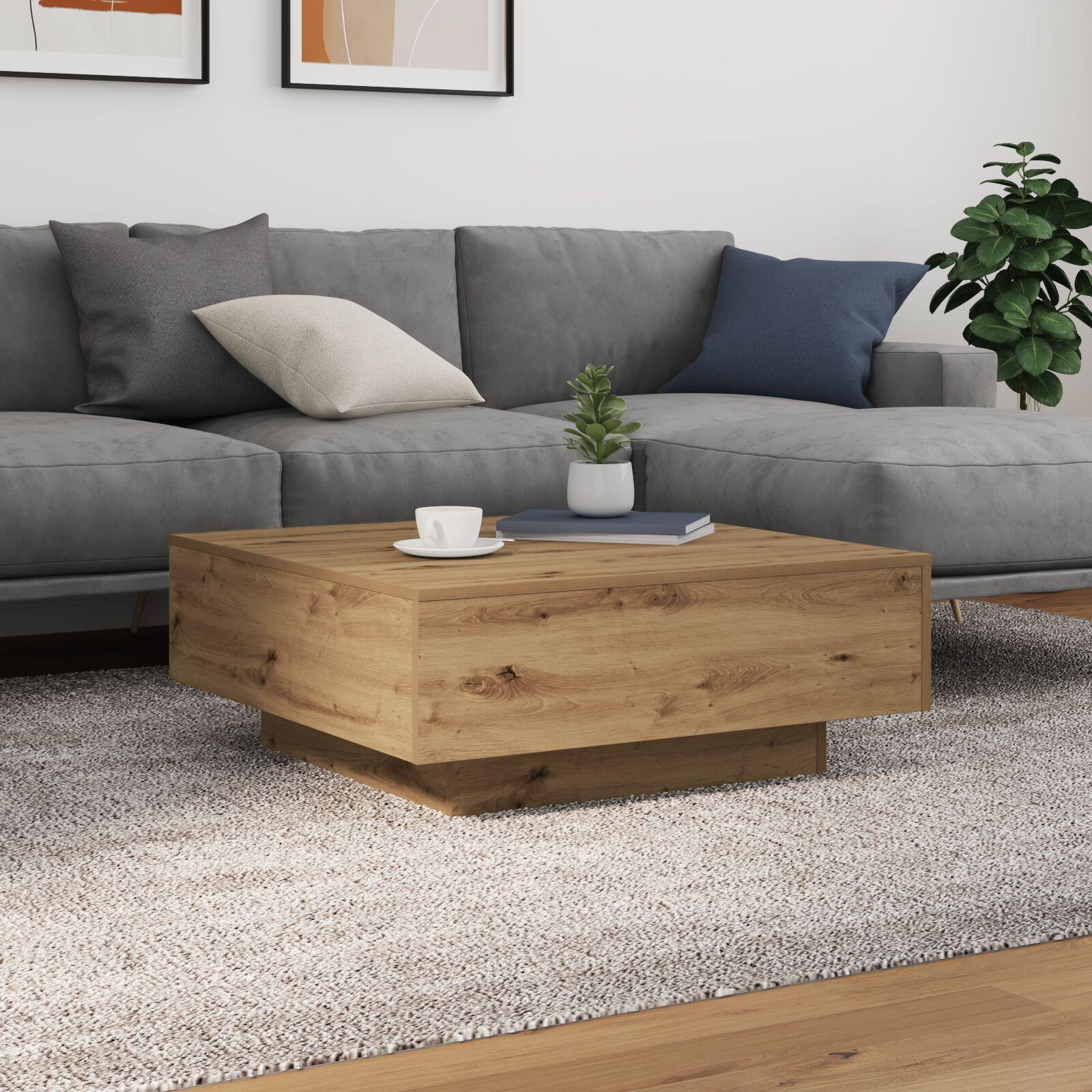 Sofabord artisan eg 80 x 80 x 31 cm Konstrueret træ
