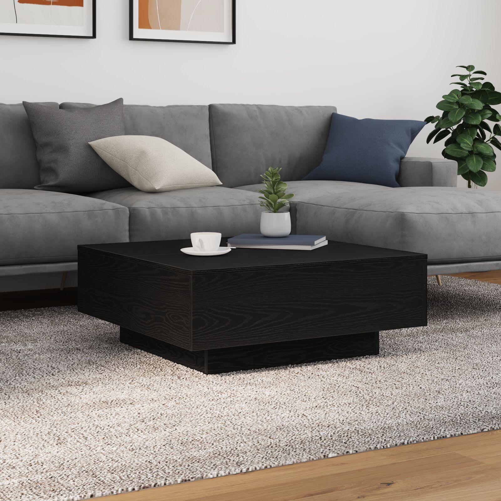 Sofabord Sort eg 80 x 80 x 31 cm Konstrueret træ