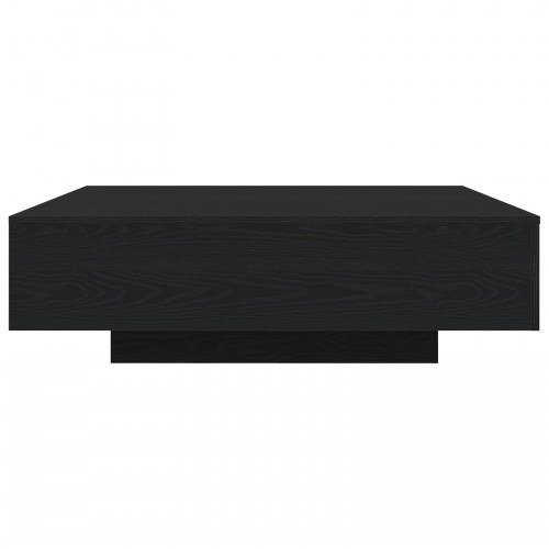 Sofabord med LED-lys Sort Eg 100x100x31 cm