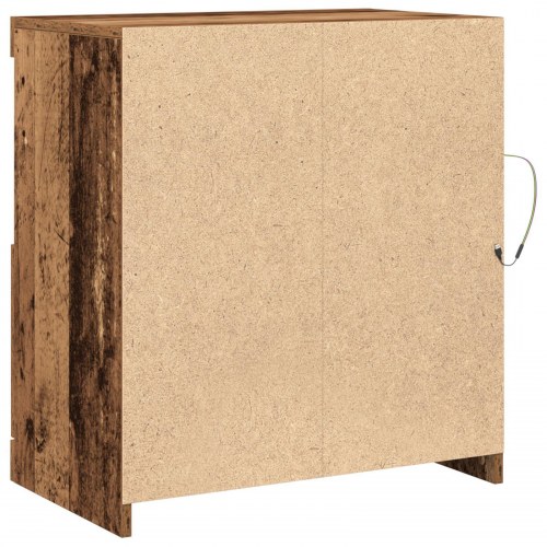 Sideboard med LED Lys Gamle Træ 60,5x37x67 cm