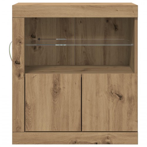 Skænk med LED Lys i Artisan Eg 60,5x37x67 cm