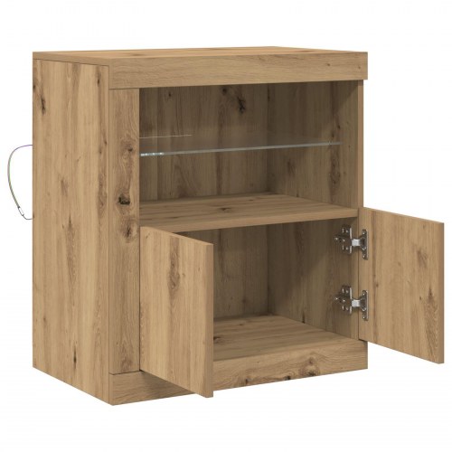 Skænk med LED Lys i Artisan Eg 60,5x37x67 cm