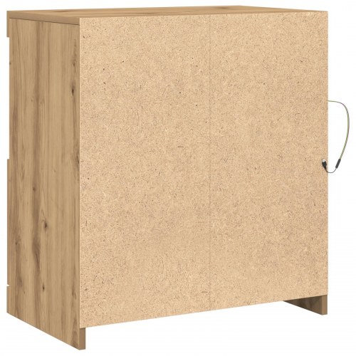 Skænk med LED Lys i Artisan Eg 60,5x37x67 cm