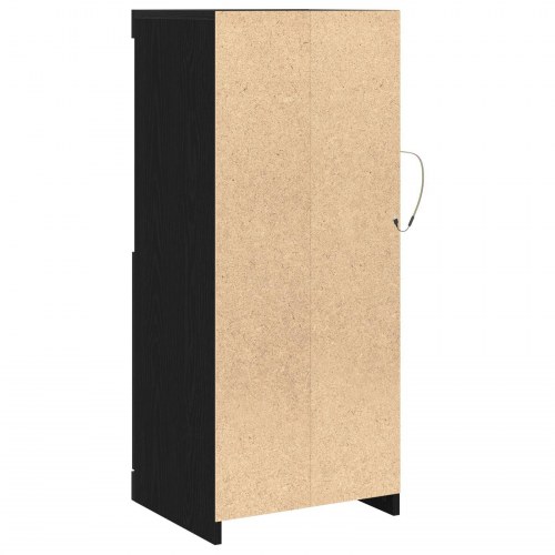 Skab med LED Lys Sort Eg 41x37x100 cm