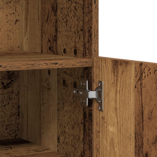Sideboard med LED-lys Gamle Træ 60x37x100 cm