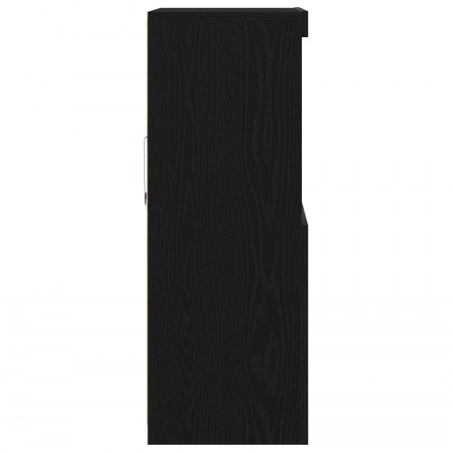 Skabs med LED-lamper Sort Eg 60x37x100 cm