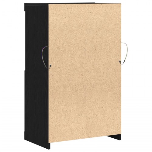 Skabs med LED-lamper Sort Eg 60x37x100 cm