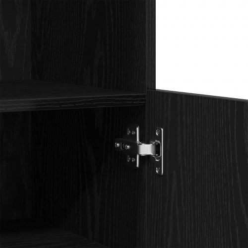 Skabs med LED-lamper Sort Eg 60x37x100 cm
