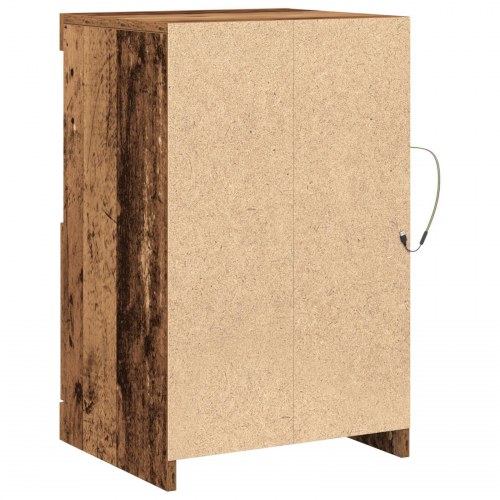 Sideboard med LED Lys Gammelt Træ 41x37x67 cm