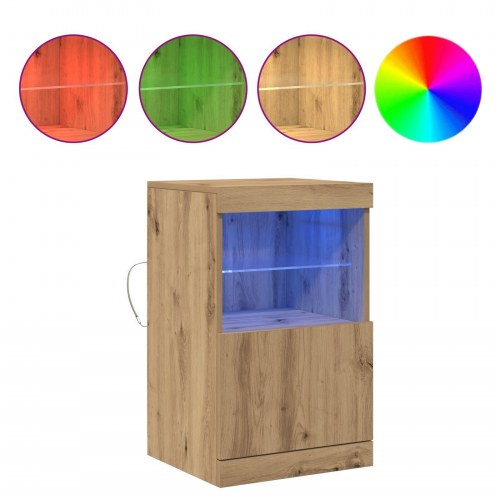 Sideboard med LED-lys i Artisan Eg 41x37x67 cm