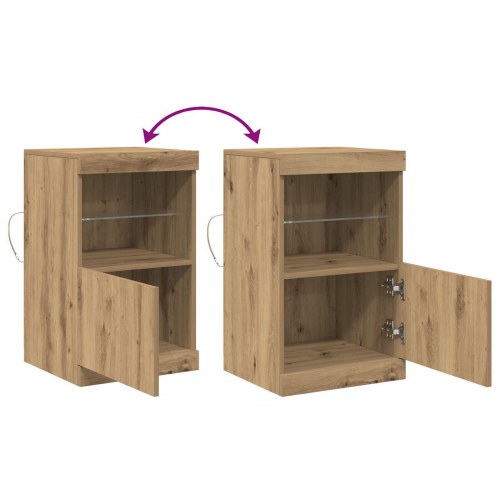 Sideboard med LED-lys i Artisan Eg 41x37x67 cm