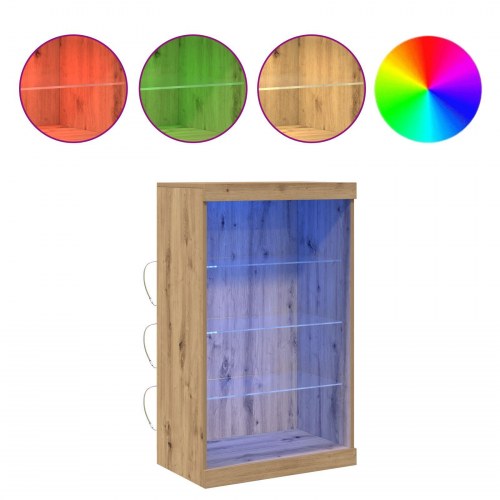 Sideboard med LED-lys i Artisan Eg 60,5x37x100 cm