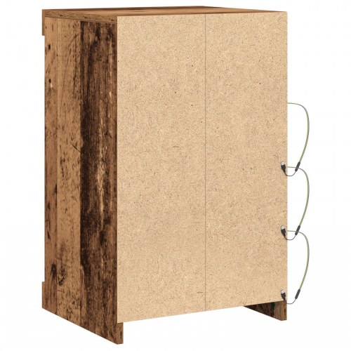 Skænk med LED-lys Gammelt træ 41x37x67 cm