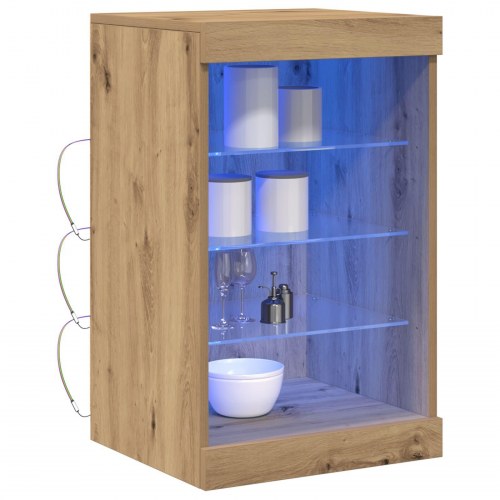 Sideboard med LED-lys Artisan Eg 41x37x67 cm