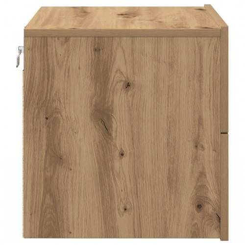 Sengebord med LED Væghængt Artisan Eg 50x39x41 cm