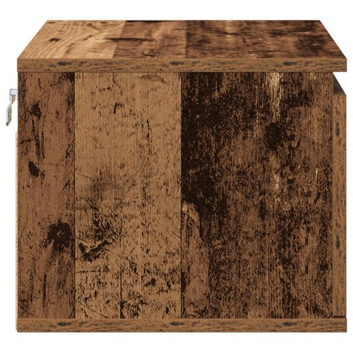 Sengebord med LED vægmonteret gammelt træ 50x36x30 cm