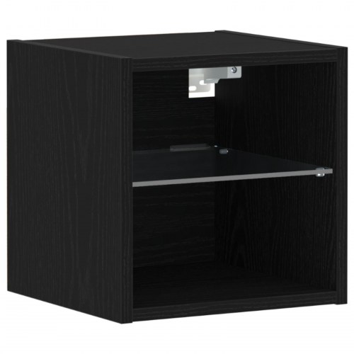 LED TV Skab 2 stk Sort Eg 30x28,5x30 cm Ingeniørtræ