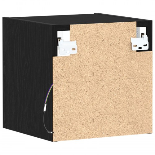 LED TV Skab 2 stk Sort Eg 30x28,5x30 cm Ingeniørtræ