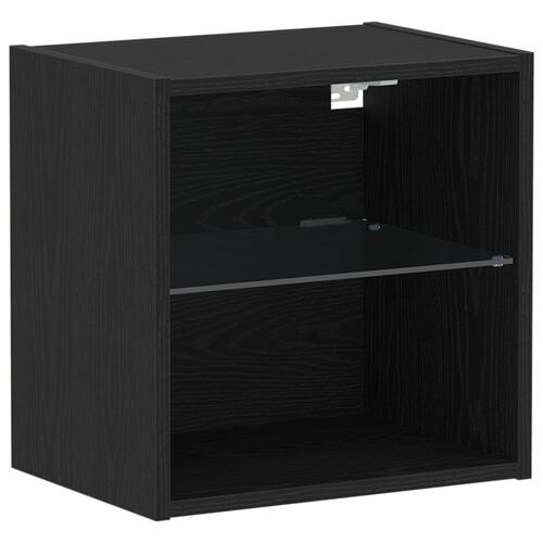 Svævehylde Sort Eg 40x28,5x40 cm Konstrueret Træ