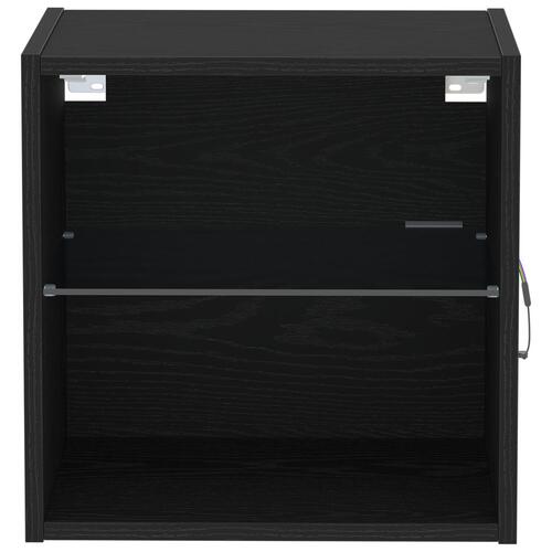 Svævehylde Sort Eg 40x28,5x40 cm Konstrueret Træ