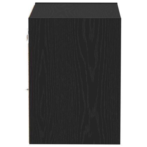 Svævehylde Sort Eg 40x28,5x40 cm Konstrueret Træ