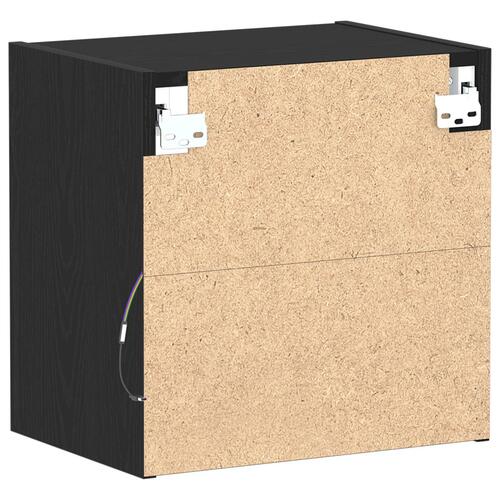 Svævehylde Sort Eg 40x28,5x40 cm Konstrueret Træ