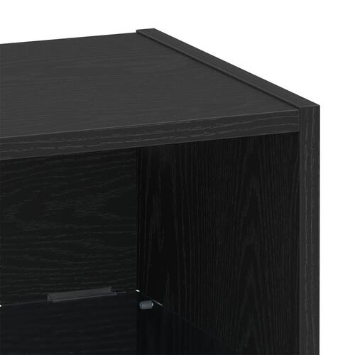 Svævehylde Sort Eg 40x28,5x40 cm Konstrueret Træ