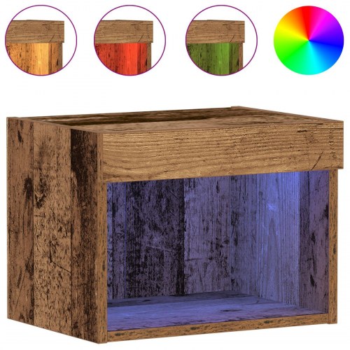 Vægharmonier med LED Lys 2 stk Gammelt Træ 40x30x30 cm
