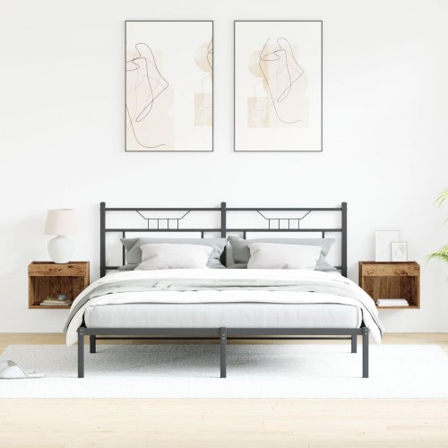 Vægharmonier med LED Lys 2 stk Gammelt Træ 40x30x30 cm