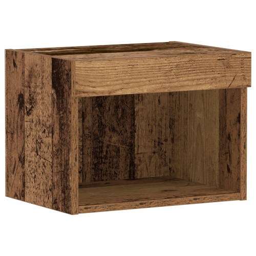 Vægharmonier med LED Lys 2 stk Gammelt Træ 40x30x30 cm