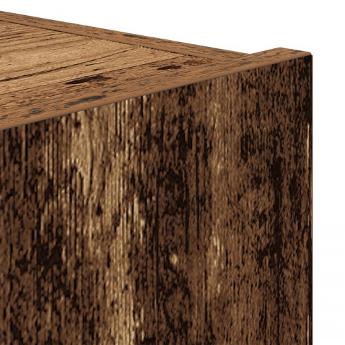 TV Vægholder med LED Lys Gammelt Træ 80x35x31 cm