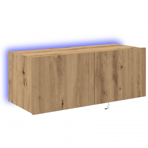 TV Vægskab med LED Lys Artisan Eg 80x35x31 cm