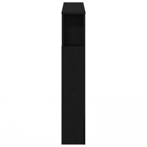 Opbevarings Hovedgærde med LED Lygter Sort Eg 100x18,5x103,5 cm