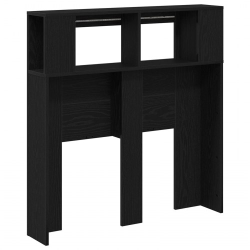Opbevarings Hovedgærde med LED Lygter Sort Eg 100x18,5x103,5 cm