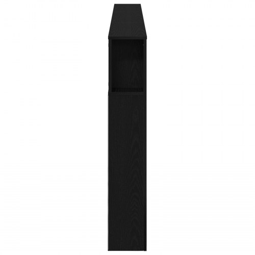 Opbevarings Hovedgærde med LED Lys Sort Eg 220x18,5x103,5 cm