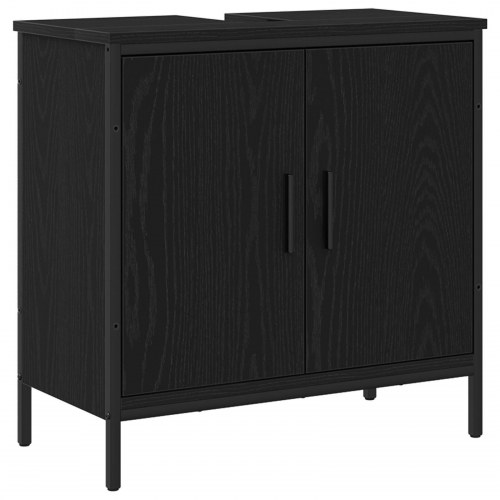 Badeværelsesskab Sort Eg 60x30x60 cm Konstrueret Træ