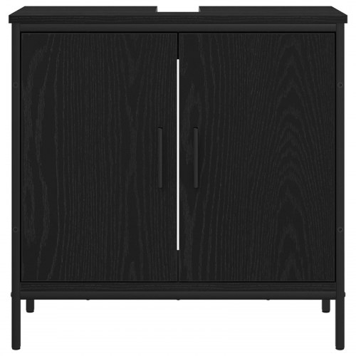 Badeværelsesskab Sort Eg 60x30x60 cm Konstrueret Træ
