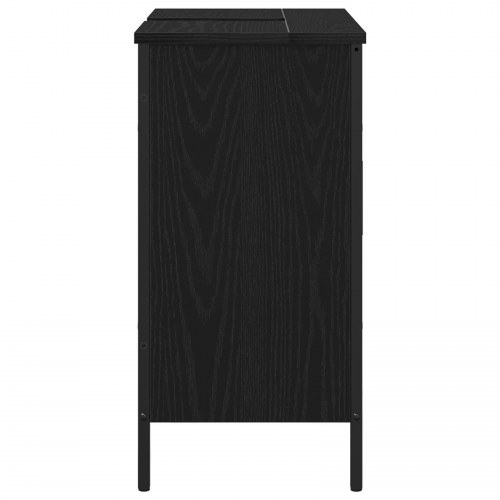 Badeværelsesskab Sort Eg 60x30x60 cm Konstrueret Træ