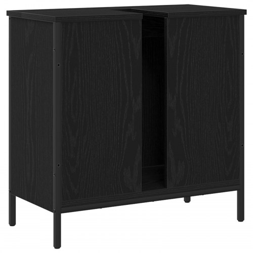 Badeværelsesskab Sort Eg 60x30x60 cm Konstrueret Træ