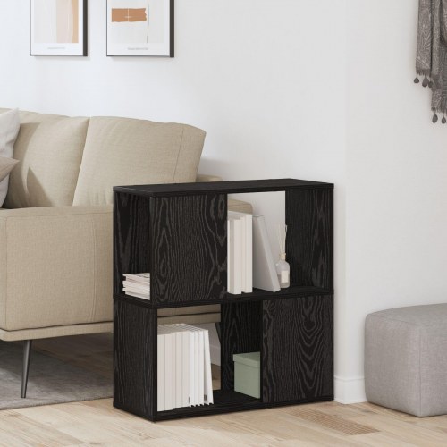 Bogreol i Sort Eg 60x24x63 cm - Konstrueret træ