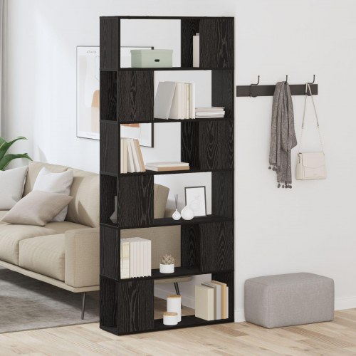 Bogreol Sort Eg 80x24x186 cm Konstrueret Træ