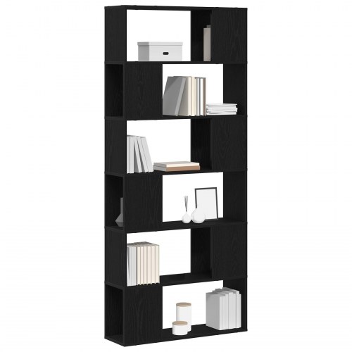 Bogreol Sort Eg 80x24x186 cm Konstrueret Træ