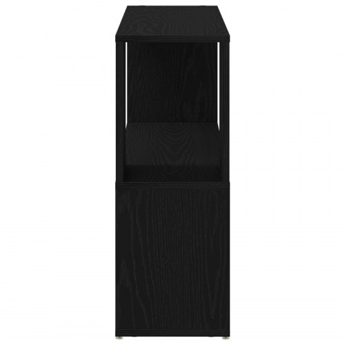 Bogreol Sort Egetræ 100x24x63 cm - Konstrueret Træ