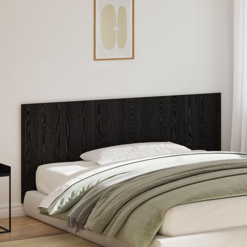 Seng Hovedgavl Sort Eg 200x1,5x80 cm Ingeniørtræ