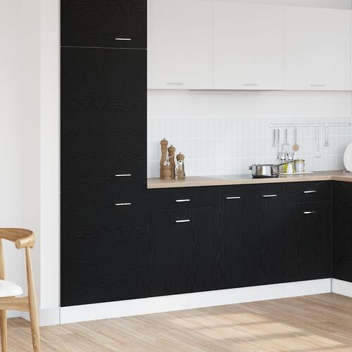 Sort Egetræ Skuffeskab - 50x46x81,5 cm, Lavet med Konstrueret Træ