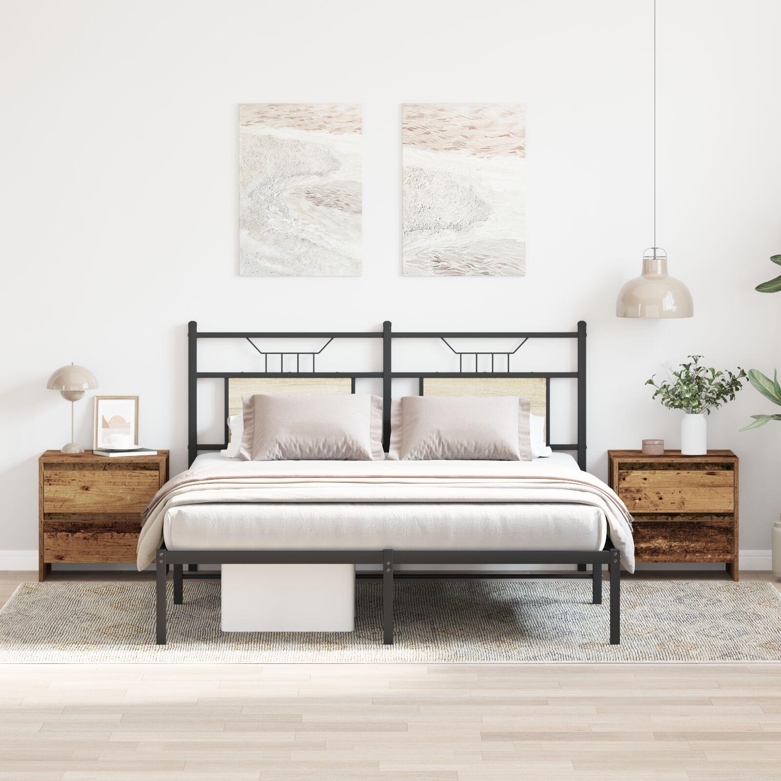 Sengebord 2 Stk Gammelt Træ 45x34x445 Cm Konstrueret Træ