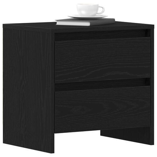 Natbord 2 stk Sort Eg 45x34x44,5 cm Konstrueret Træ